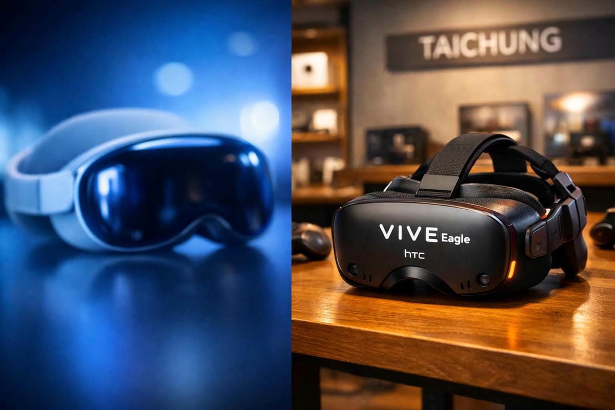 抽屜裡閒置的舊款 iPhone 與全新 HTC VIVE Eagle 盒裝
